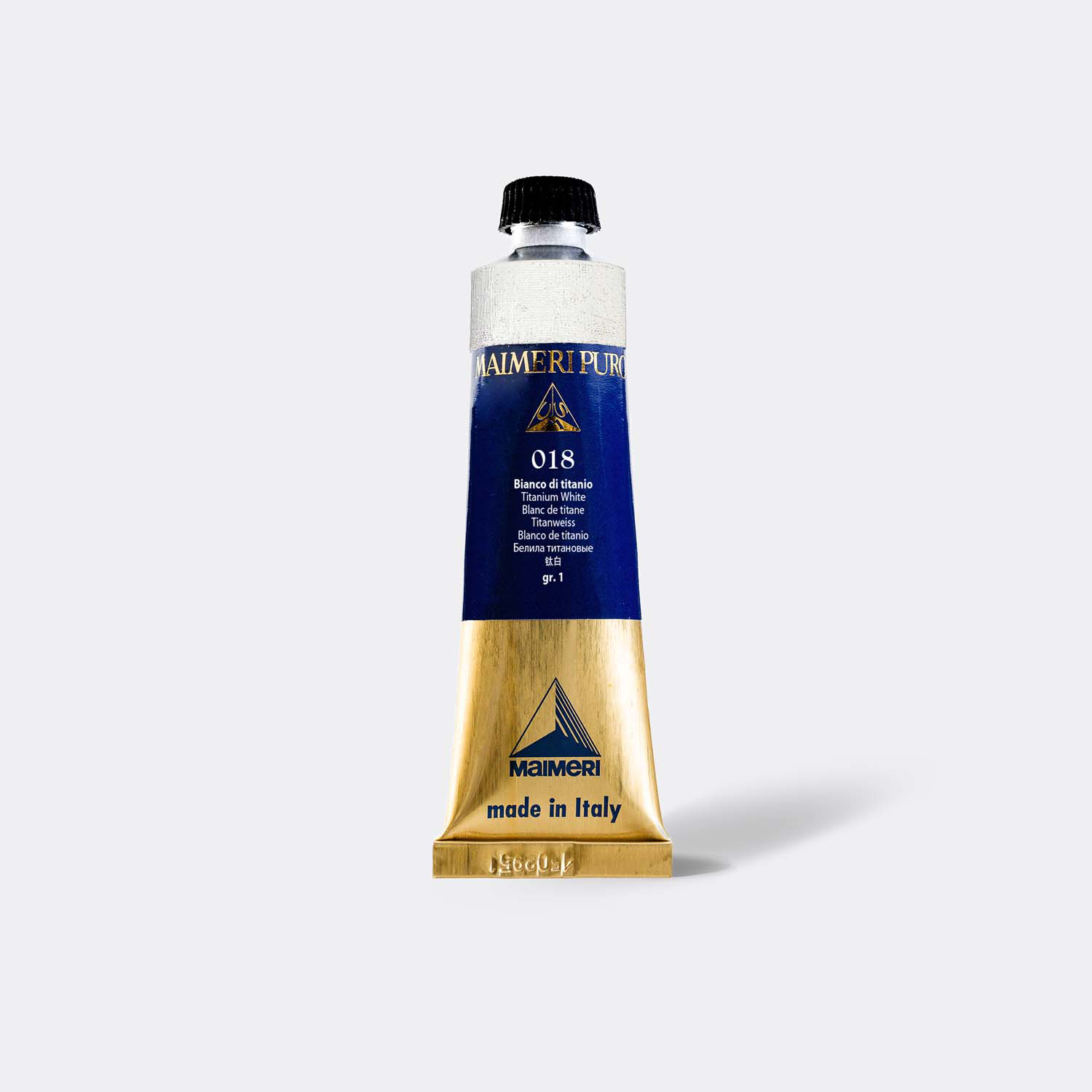 Maimeri Puro Titanium White 40 ml oljemalingtube med ren, opak hvit tone