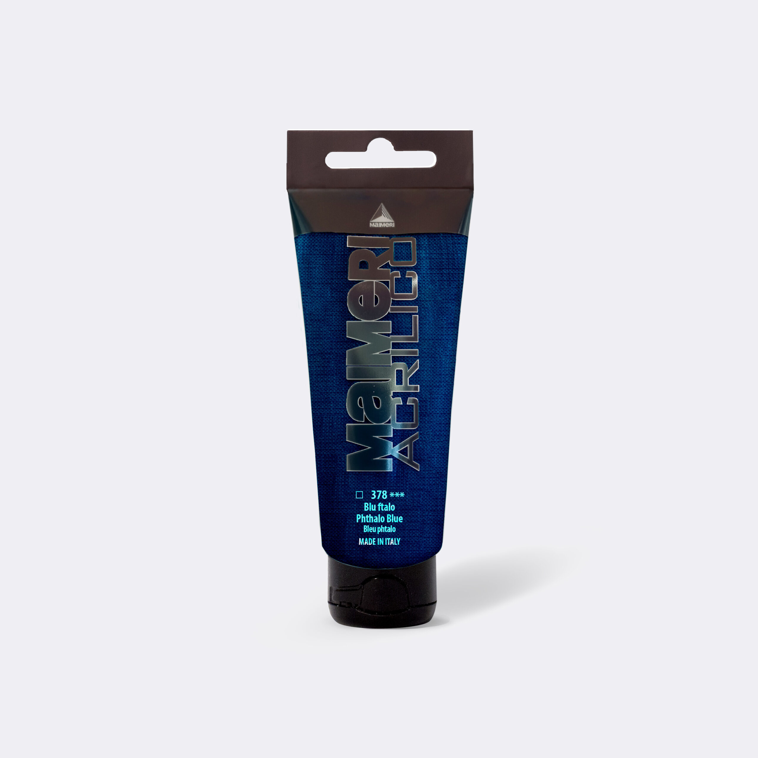 Maimeri Acrilico Phthalo Blue 75 ml akrylmaling – gjennomsiktig intens blå for kunstnere, kunststudenter og amatører med maksimal lysbestandighet og høy pigmentering.