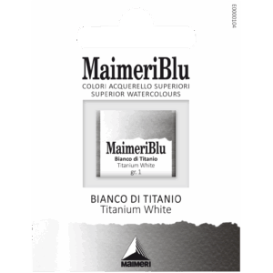 MaimeriBlu Titanium White opak profesjonell akvarell i 1/2 pan