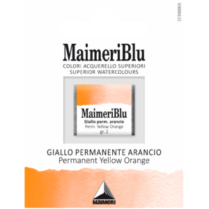 MaimeriBlu Permanent Yellow Orange akvarell i 1/2 Pan – transparent gul‑oransje farge for profesjonelle kunstnere