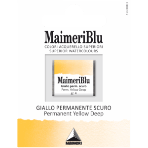 MaimeriBlu Permanent Yellow Deep akvarell i 1/2 Pan – transparent dyp gul farge for profesjonelle kunstnere