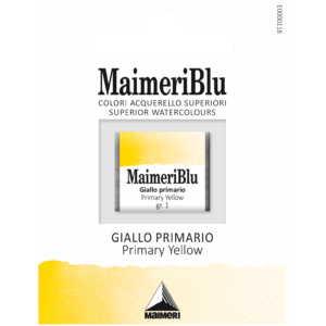 MaimeriBlu Primary Yellow akvarell i 1/2 Pan – transparent primærgul farge for profesjonelle kunstnere