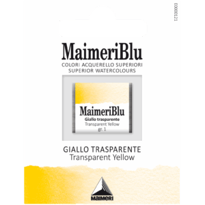 MaimeriBlu Transparent Yellow transparent profesjonell akvarell i 1/2 pan