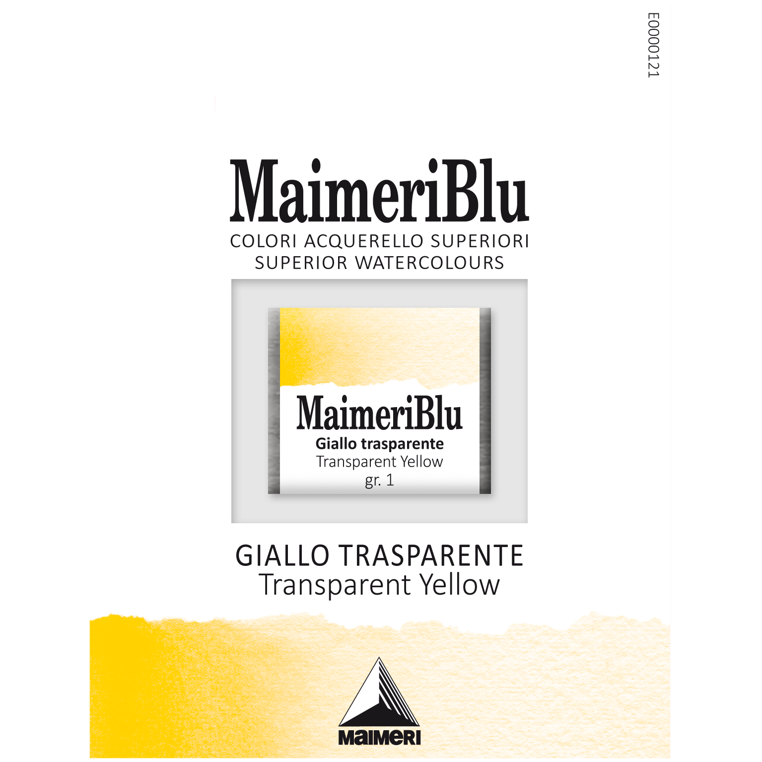 MaimeriBlu Transparent Yellow transparent profesjonell akvarell i 1/2 pan