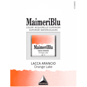 MaimeriBlu Orange Lake akvarell i 1/2 Pan – transparent oransje farge for profesjonelle kunstnere