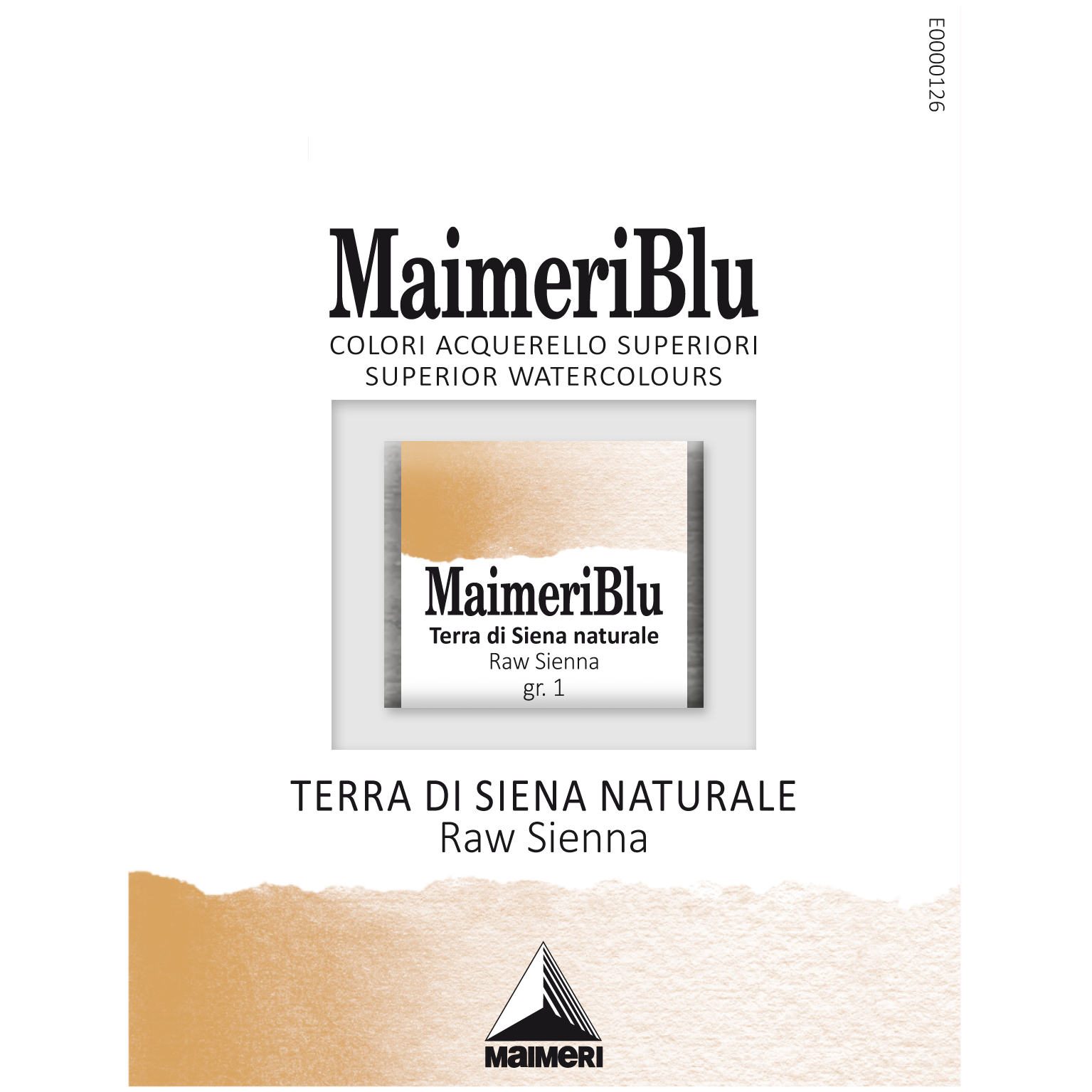 MaimeriBlu Raw Sienna profesjonell transparent akvarell i 1/2 pan