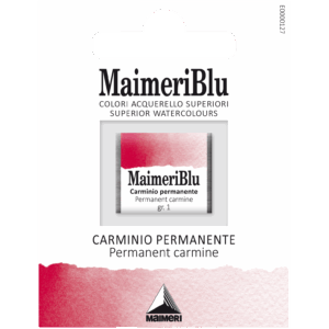 MaimeriBlu Permanent Carmine akvarell i 1/2 Pan – transparent intens rødfarge for profesjonelle kunstnere