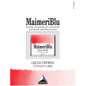 MaimeriBlu Crimson Lake akvarell i 1/2 Pan – dyp, transparent rød farge for profesjonelle kunstnere