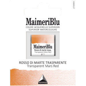 MaimeriBlu Transparent Mars Red transparent profesjonell akvarell i 1/2 pan