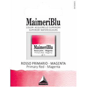 MaimeriBlu Primary Red – Magenta akvarell i 1/2 Pan – transparent magenta farge for profesjonelle kunstnere