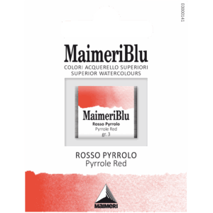 MaimeriBlu Pyrrole Red vannfarge i 1/2 pan, transparent og lysfast rødfarge