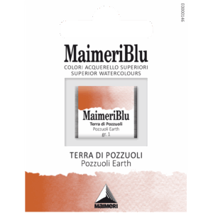 MaimeriBlu Pozzuoli Earth akvarell i 1/2 Pan – semi‑opaque jordnær brun farge for profesjonelle kunstnere