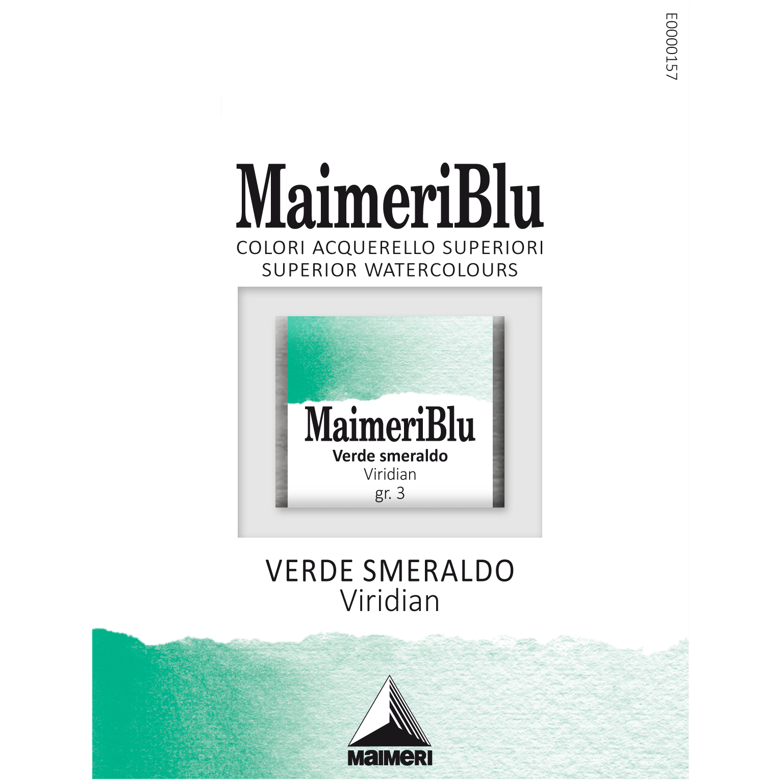 MaimeriBlu Viridian transparent profesjonell akvarell i 1/2 pan