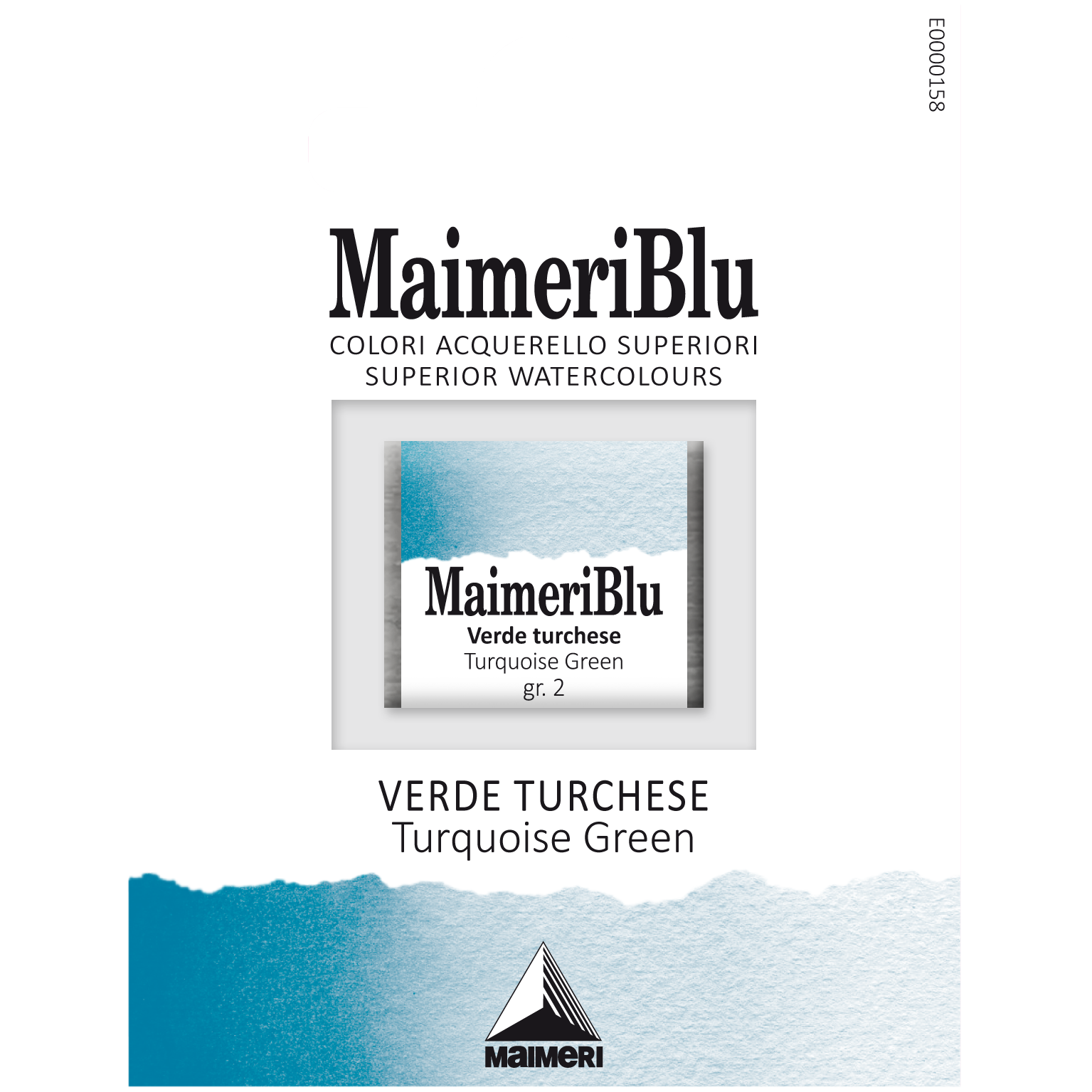 MaimeriBlu Turquoise Green transparent profesjonell akvarell i 1/2 pan