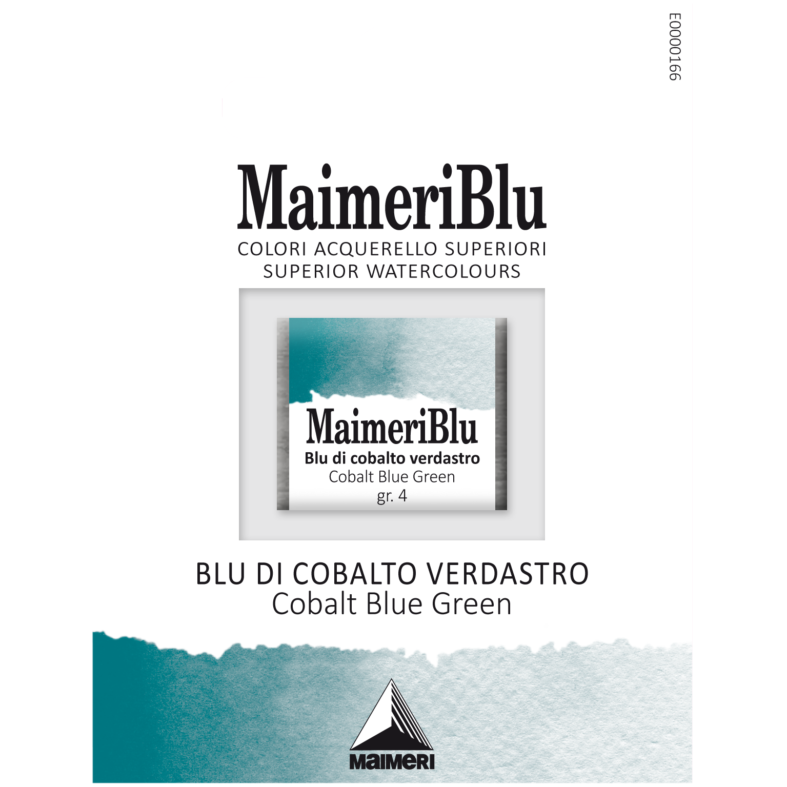 MaimeriBlu Blu Cobalt Blue Greenish 1/2 Pan profesjonell akvarellmaling med høy lysfasthet og semi‑opaque pigment PB36