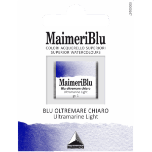MaimeriBlu Ultramarine Light semi-opaque profesjonell akvarell i 1/2 pan