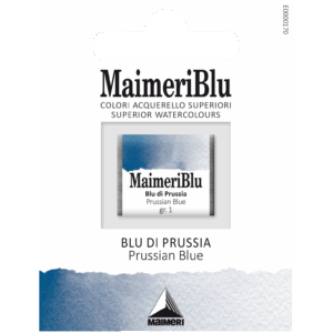 MaimeriBlu Prussian Blue akvarell i 1/2 Pan – transparent dyp blå farge for profesjonelle kunstnere