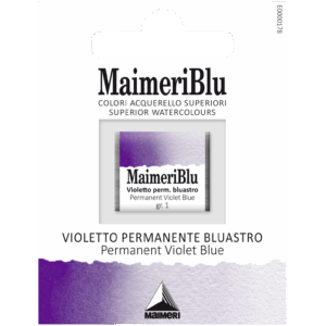 MaimeriBlu Permanent Violet Blueish akvarell i 1/2 Pan – transparent dyp violett farge for profesjonelle kunstnere