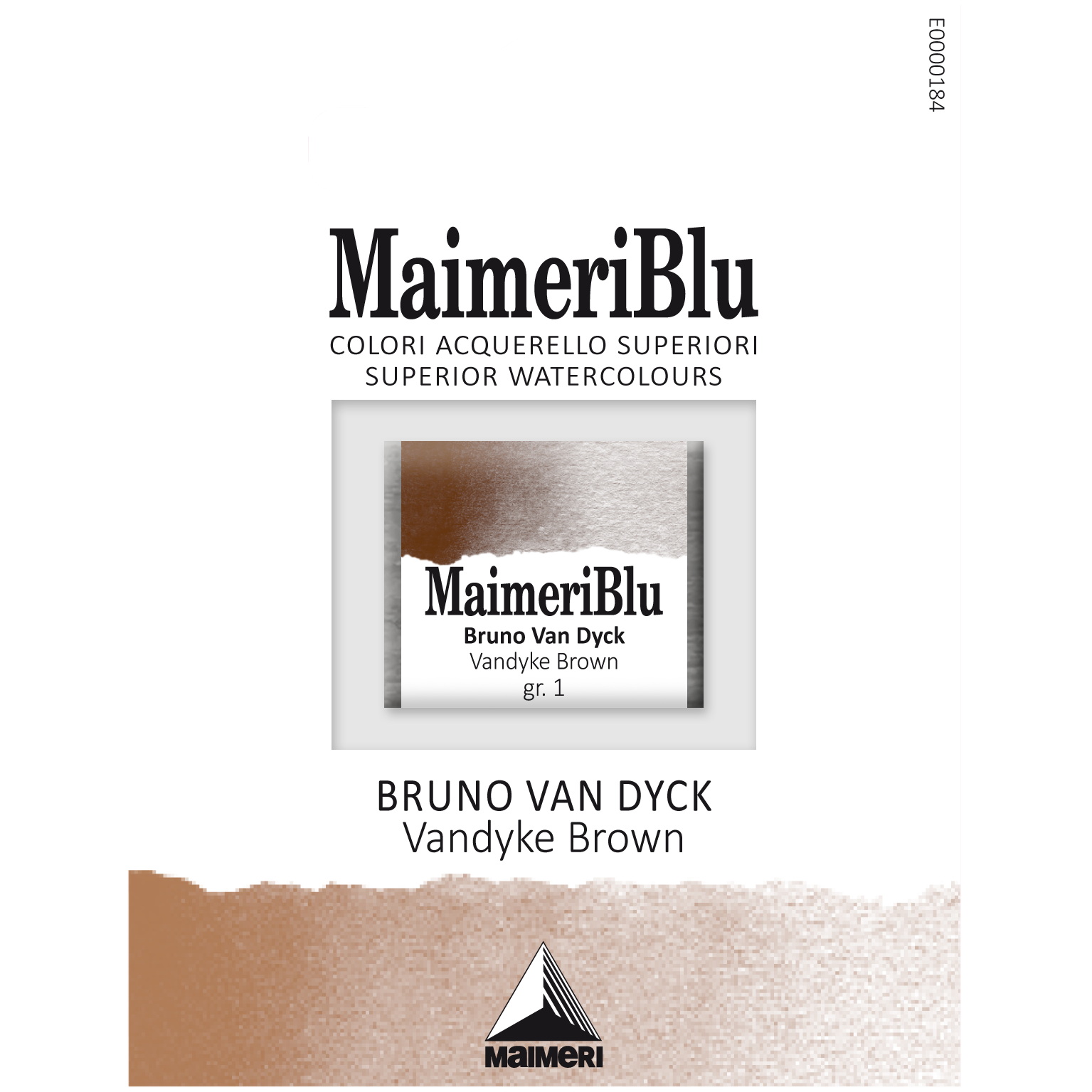 MaimeriBlu Vandyke Brown opak profesjonell akvarell i 1/2 pan
