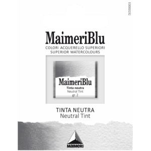 MaimeriBlu Neutral Tint akvarell i 1/2 Pan – semi‑opaque dempet grå‑brun farge for profesjonelle kunstnere