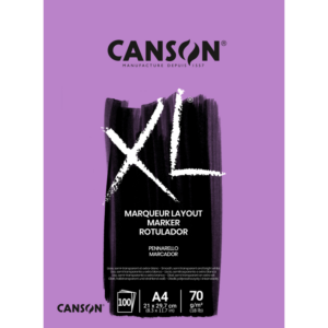 Canson XL Marker tegneblokk A4 med 100 ark ekstra hvitt, glatt papir på 70 g/m².