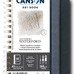 Saunders Waterford Spiralbundet Akvarellbok – Fin Struktur, Hard Cover, Canson 300 g/m²