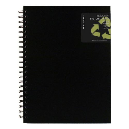 Skisseblokk Docusmart med spiral, PP-omslag og 60 ark
