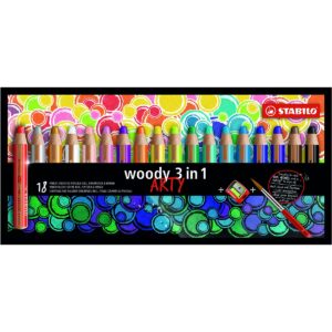STABILO ARTY Woody Akvarellblyanter med Blyantspisser, 18 sett