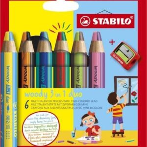 STABILO Woody Duo Med Blyantspisser 6 Sett