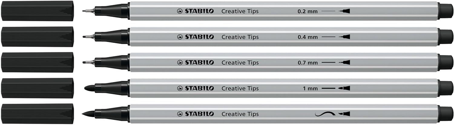 STABILO Creative Tips ARTY, 5 sett Svart - Bilde 3