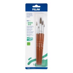 MILAN Hobby Penselsett 5stk, blisterpakke