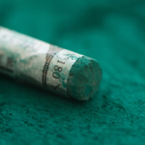 Rik mørk grønn Sennelier ekstra myk pastell for botanikk og landskap.