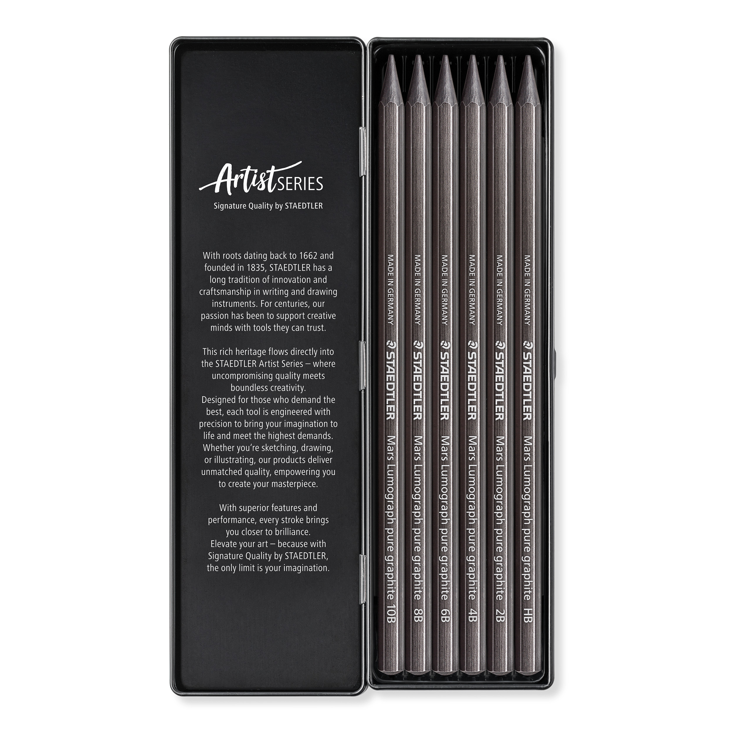 Staedtler Mars Lumograph pure graphite 6stk sett - Bilde 4