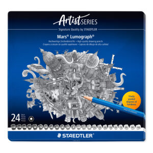 Staedtler Mars Lumograph 100 G24 – 24 grafittblyanter i metallskrin