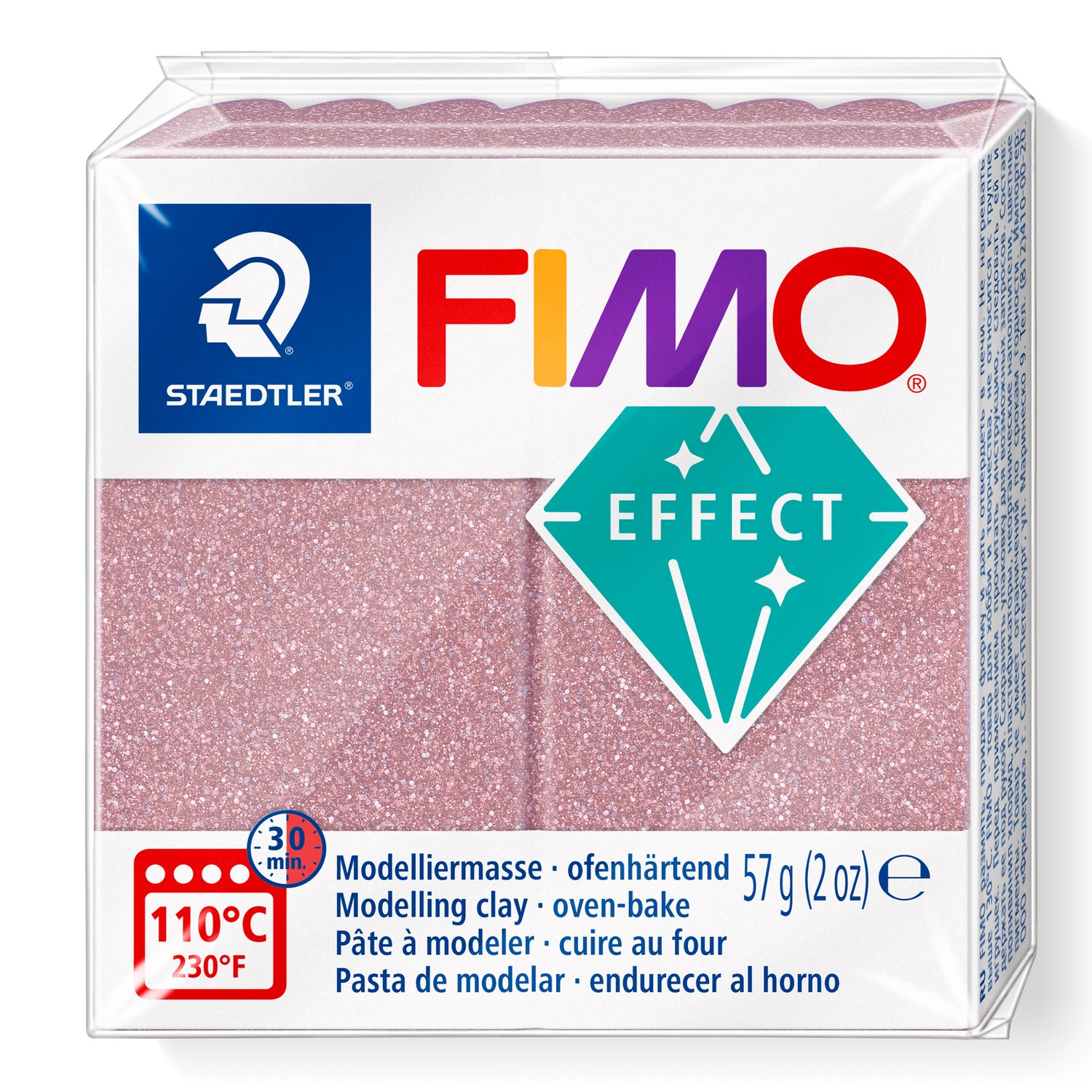 FIMO Galaxy Rose Gold 8010 – ovnsherdende modellkitt med glitrende rose gull Galaxy-effekt, 57 g