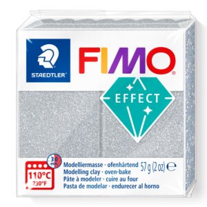 FIMO Glitter Silver 8010 – ovnsherdende modellkitt med glitrende sølv-effekt, 57 g