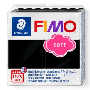 FIMO soft 8020 Black ovnsherdende modellkitt i svart leire, 57 g