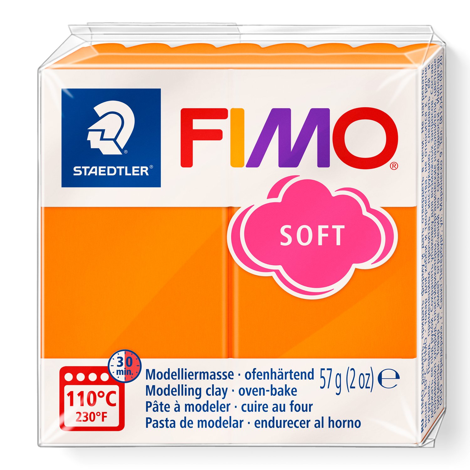 FIMO soft 8020 Tangerine (42) – ovnsherdende modellkitt i livfull oransje