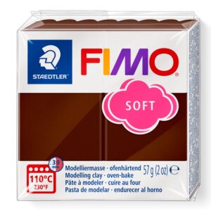 FIMO Soft Chocolate 8020 – ovnsherdende modellkitt i myk og smidig sjokoladebrun leire, 57 g