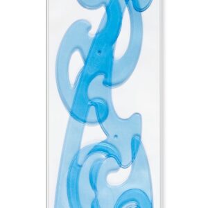 Mars 571 French Curves, sett med 3 former A, B og C, transparent blå plast