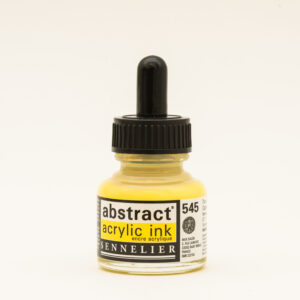 Sennelier Abstract Akrylblekk i fargen Cadmium Yellow Lemon Hue, flytende akrylblekk i lys, kald gul nyanse i 30 ml flaske
