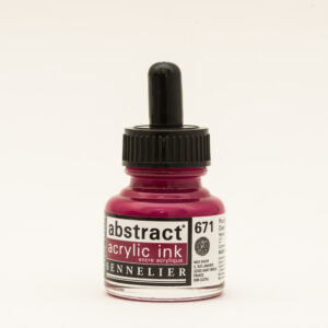 Sennelier Abstract Akrylblekk i fargen Deep Magenta, flytende akrylblekk i dyp magentanyanse i 30 ml flaske