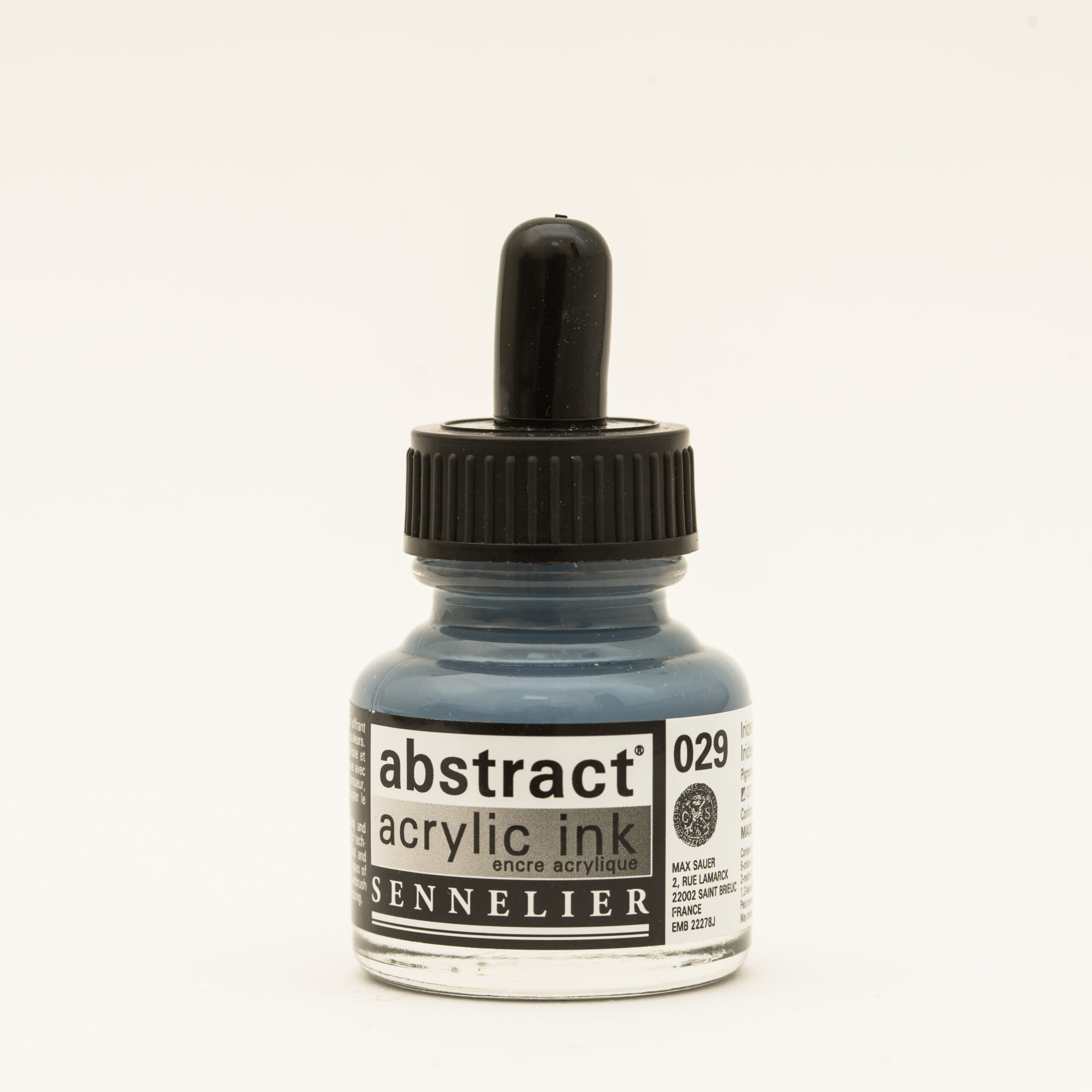 Sennelier Abstract Akrylblekk i fargen Iridescent Silver, flytende akrylblekk med iriserende sølvfinish i 30 ml flaske
