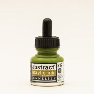 Sennelier Abstract Akrylblekk i fargen Light Olive Green, flytende akrylblekk i dempet olivengrønn nyanse i 30 ml flaske
