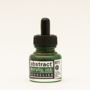Sennelier Abstract Akrylblekk i fargen Permanent Green Light, flytende akrylblekk i lys frisk grønn nyanse i 30 ml flaske