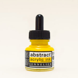 Sennelier Abstract Akrylblekk i fargen Primary Yellow, flytende akrylblekk i klar gul primærfarge i 30 ml flaske