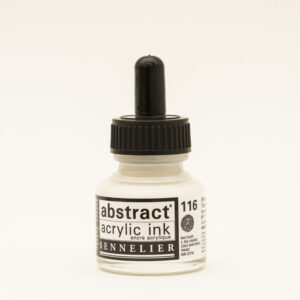 Sennelier Abstract Akrylblekk i fargen Titanium White, flytende akrylblekk i ren hvit nyanse i 30 ml flaske