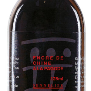 Sennelier Indian Ink A la Pagode Black, klassisk indisk blekk i dyp svart farge i 125 ml flaske