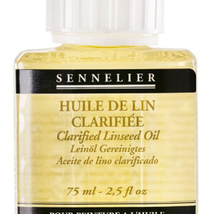 sennelier renset linolje 75 ml glassflaske, kunstnermedium for oljemaling og glazing