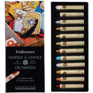 Sennelier Oil Pastels Iridescent sett med 12 iriserende oljepasteller i metalliske og perlemorsfarger